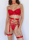 Modern Ocean Sexy Dessous-Set Rot 4375