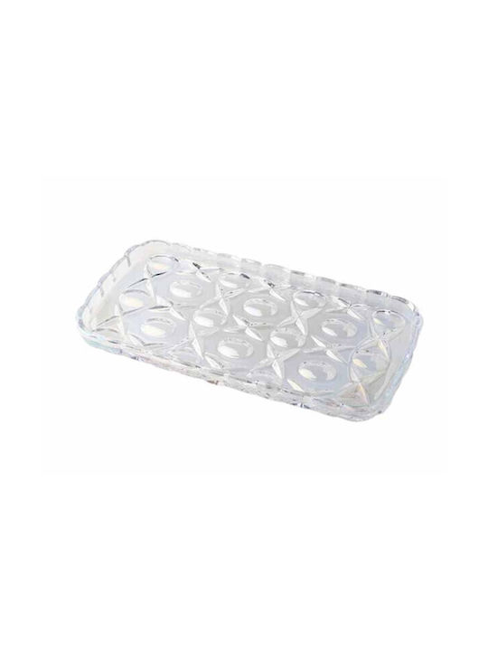 HS Aqua Dekorative Platte Rechteckig Glas Transparent 1Stück 35.5x18.5x2.5cm