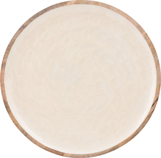 Koopman Servierplatte aus Porzellan Beige mit Durchmesser 30cm 1Stück