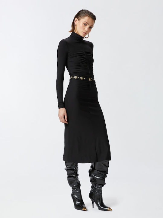 Dimitrova Midi Dress Long Sleeve Nero Limousine