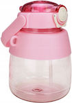 Kids Water Bottle with Straw Pink 1000ml