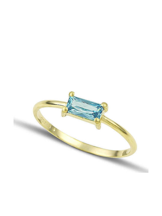 Themelidis Jewels Ring with Zircon made of Gold 14K