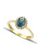 Themelidis Jewels Ring with Zircon made of Gold 14K