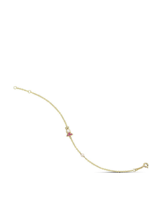 Themelidis Jewels Παιδικό Βραχιόλι από Χρυσό 14K με Πέτρες