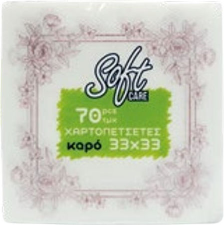 Салфетки Softcare 33x33 70бр Ромб Бордо 4-47891