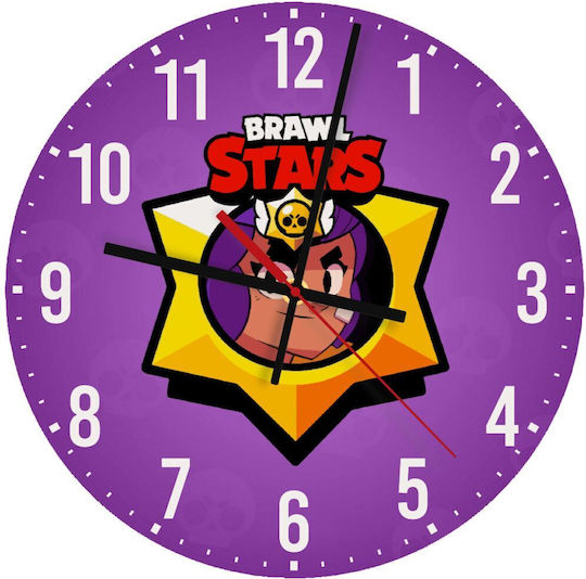 Koupakoupa Детски стенен часовник Brawl Stars Shelly Дърво 30εκ.