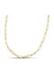 Themelidis Jewels Chain Neck made of Steel Gold-plated Thin Thickness 4mm and Length 45cm