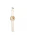 Watch with White Leather Strap