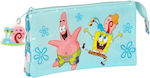 Spongebob Stay Positive Pencil Case with 3 Compartments Blue