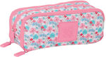 Triple Pencil Case Moos Flores Multicolor 21 X 8 X 8 Cm