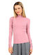 Doca Women's Sweater Turtleneck Pink