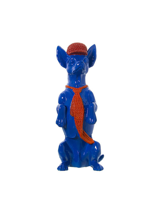 Decorative Figure Alexandra House Living Blue Orange Plastic Material Dog Tie 13 X 16 X 30 Cm