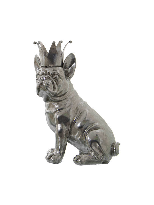 Decorative Figure Alexandra House Living Silver Plastic Material Dog Crown 14 X 18 X 25 Cm