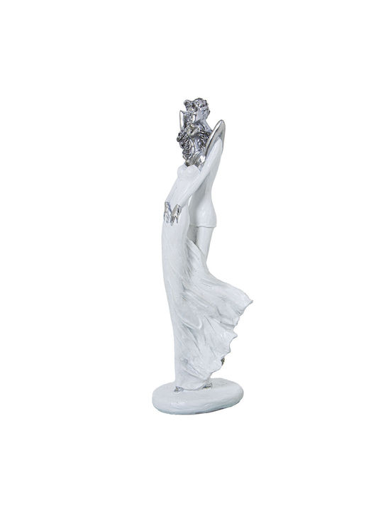 Decorative Figure Alexandra House Living White Silver Acrylic Plastic Melamine 9 X 8 X 30 Cm