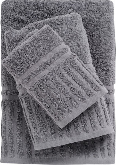 Das Home Set of Bath Towels 3 pcs 0748 Gray Weight 480gr/m²