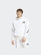 Adidas Men's Sweatshirt Jacket with Hood and Pockets White