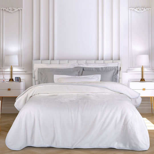 Greenwich Polo Club 3470 Velvet Blanket Single 160x240cm White