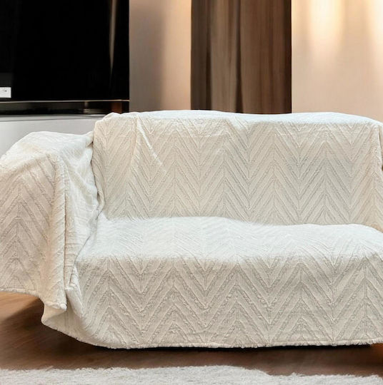 Linea Home Фотьойл Throw Zic Zac 180x160см. Ecru