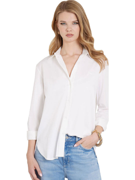 Guess Women's Long Sleeve Shirt Pure White