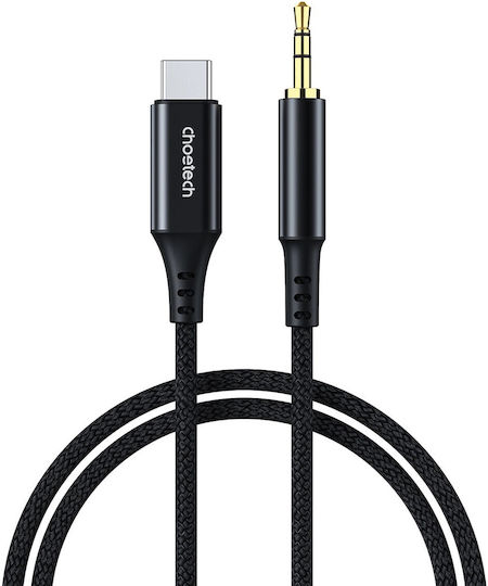 Choetech USB 2.0 Cable USB-C male - 3.5mm Μαύρο 1m