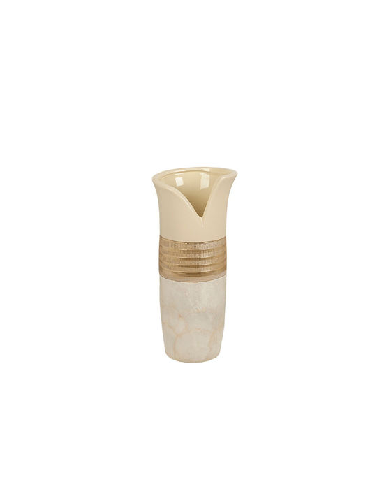 Romimex Decorative Vase Ecru 13x12x29cm