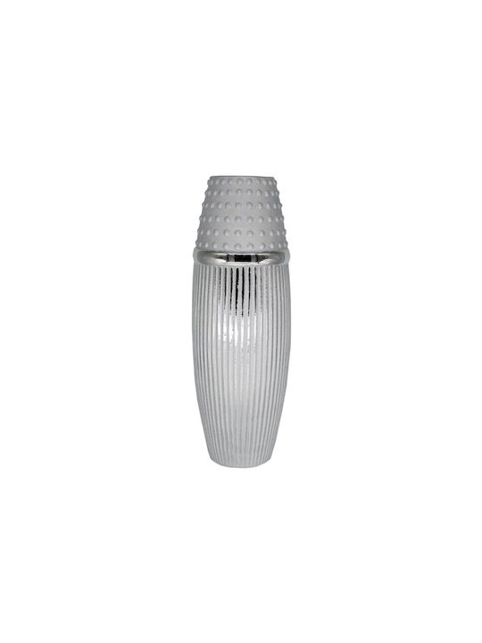 Romimex Decorative Vase Silver 14x14x41cm