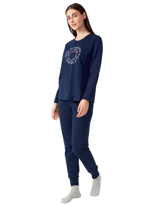 Minerva Winter Women's Pyjama Set Blue Marine