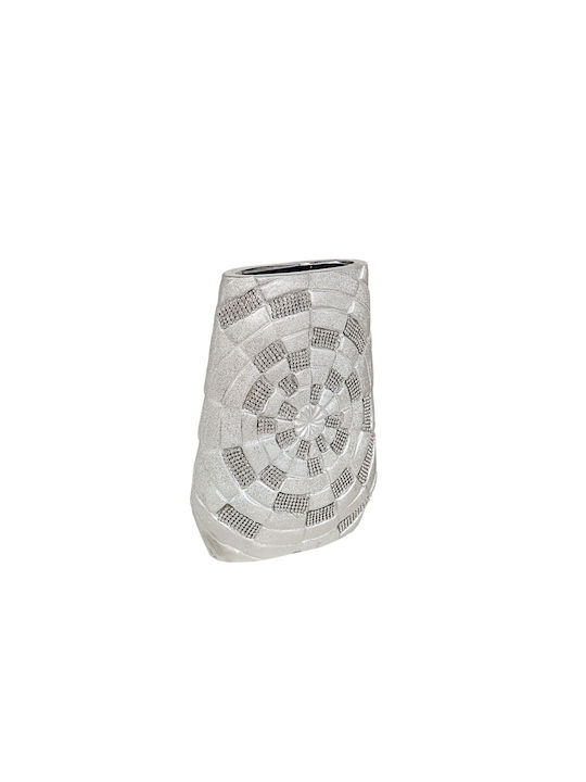 Romimex Decorative Vase Silver 19x6x26cm