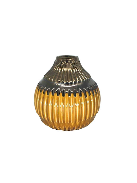 Romimex Decorative Vase Yellow 21x21x21cm