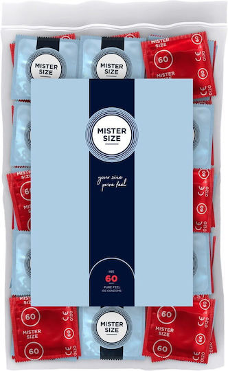 Mister Size Prezervative 100 Buc 60mm Pentru Mărimi Mari Natural Vegan