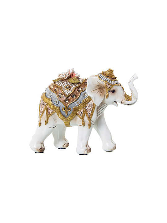 Decorative Figure Alexandra House Living White Gold Acrylic Plastic Melamine Elephant