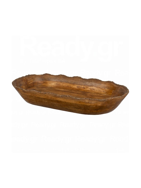 Ready Serving Bowl Oval Wooden Black 1pcs