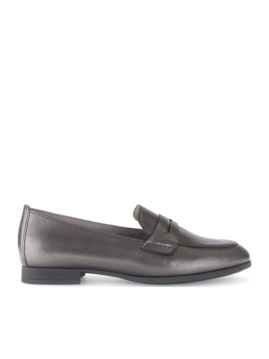 Leder Damen Loafers in Schwarz Farbe