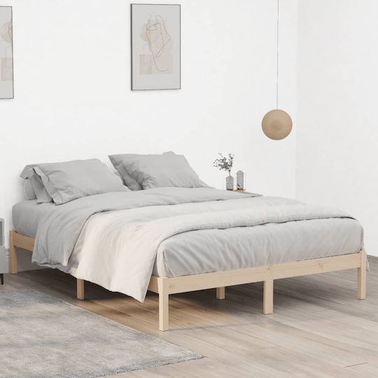 Vidaxl Bed Frame Without Mattress 193x203cm Solid Pine Wood 1 Piece Double Brown Vidaxl Bed Frame Without Mattress 193x203cm Solid Pine Wood 1 Piece Double Brown