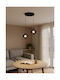 Pakketo Kibe Adjustable Pendant Ceiling Light Black with E27 Socket 48x30x28cm
