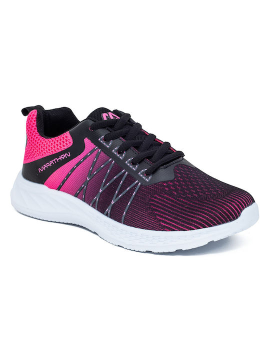 Marathon Sneakers Black / Fuchsia