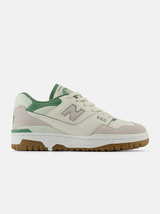 New Balance 550 Γυναικεία Sneakers Λευκά-λαχανί