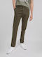 Pantaloni Chino cu Croială Slim Verde