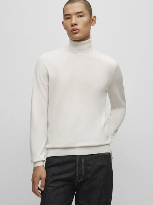 Hugo Boss Men's Long Sleeve Sweater Turtleneck White