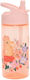 Petit Monkey Kids Water Bottle Plastic with Straw Animals Picnic 380ml