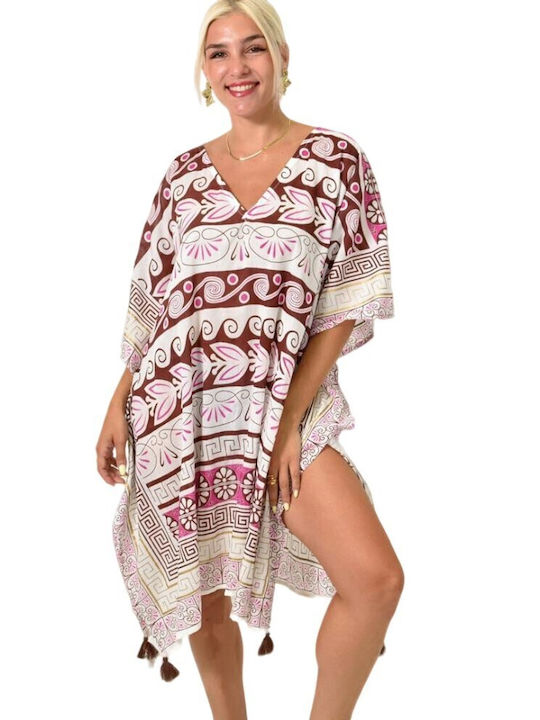 Potre Damen Kaftan Strand Fuchsia