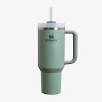 Stanley Quencher H2.O Handled Tumbler Thermos Stainless Steel BPA Free 1.18lt Shale with Straw and Handle