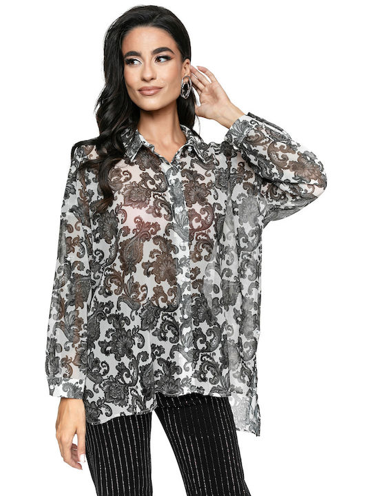 RichgirlBoudoir Women's Long Sleeve Shirt Gray