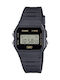 Casio Ψηφιακό Ανδρικό Ρολόι 33mm Χρονογράφος Μπαταρίας με Μαύρο Καουτσούκ Λουράκι