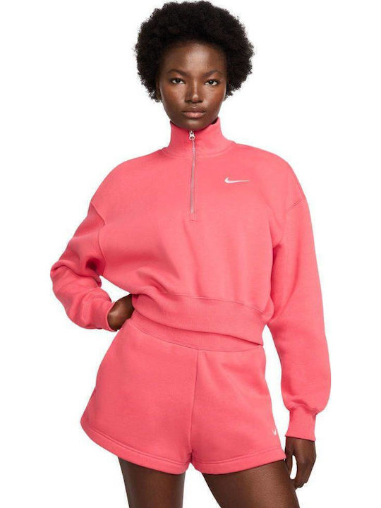 Nike Phoenix Gekürzt Damen Sweatshirt Aster Pink