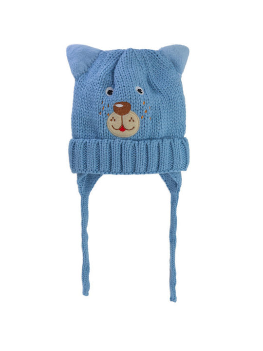 Kids Beanie Knitted Blue