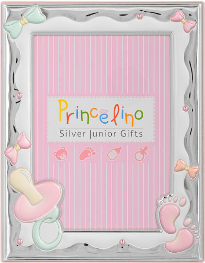 Themelidis Jewels Kinder Fotorahmen Silber Rosa 9x13cm