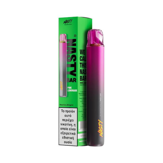 Nasty Juice Електронна Еднократна Цигара 600 Вдишвания Pink Lemonade 2ml 20mg Розова