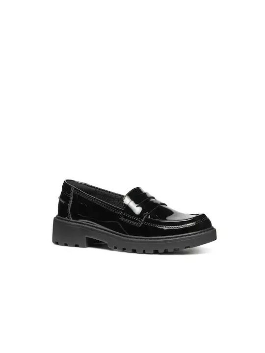 Girls Patent Leather Slip-On Moccasins Casey Black