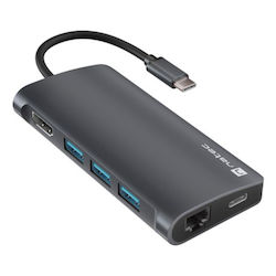 Natec FOWLER 2 V2 USB-C Docking Station με HDMI 4K PD Ethernet